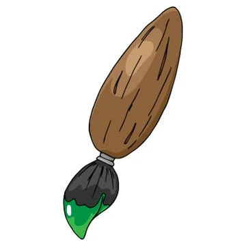 Brush icon. Vector illustration of a brush for artists. Brush for paints. Han Stock Illustration
