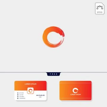 Brush initial O creative logo template for corporate vector illustration, bus Stock Illustration