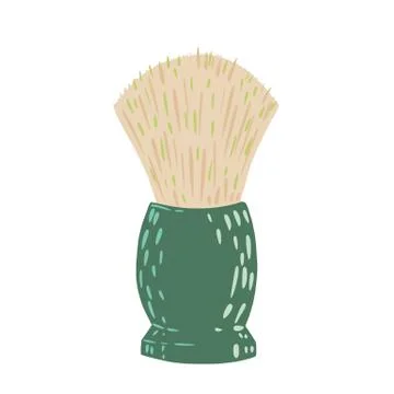 Brush isolated on white background. Abstract equipment for haircut in doodle. Stock Illustration