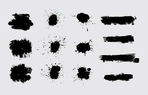 Brush line set. Vector calligraphy paint strokes. Vintage Chinese brushstro.. Stockillustratie