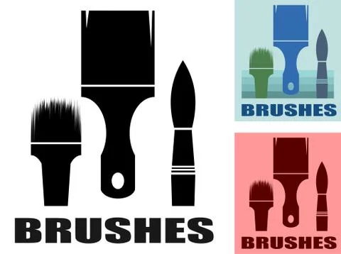 Brush logo vector. Isolated on white background. Paint brush symbol. Artist, Stock Illustration