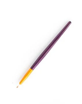 Brush for make-up on white background, close-up, isolate, make-up brush Foto stock