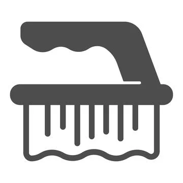 Brush for manual cleaning solid icon, car washing concept, Cleaning broom sign Stock Illustration