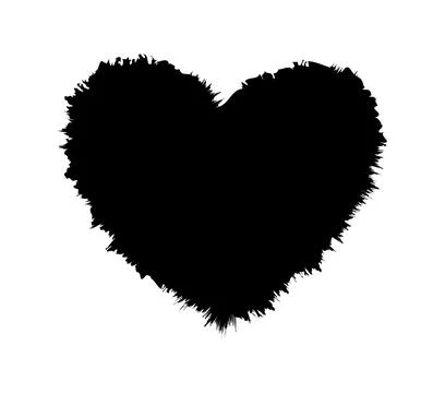 Brush marks heart shape, stain ink, hand drawn paint, artistic brush 스톡 일러스트