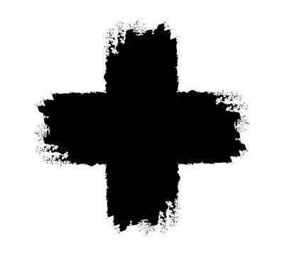 Brush marks plus shape, stain ink, hand drawn paint, artistic brush Stock Illustration