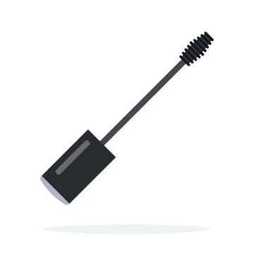 Brush on mascara for the eyes vector flat material design isolated object on Stock Illustration