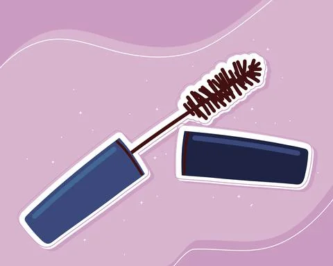 Brush mascara makeup Stock Illustration