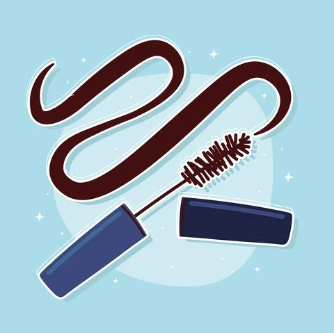 Brush mascara makeup Stock Illustration
