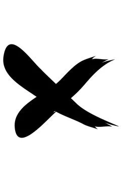 Brush material: Vector illustration of cross mark..Black brush strokes Stock Illustration