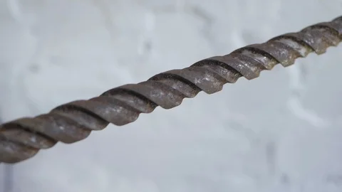 Brush on metal and rusty drill Stock Footage 104914934
