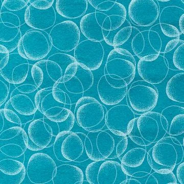 Brush or chalk drawn circles with dots pattern. Blue and white geometrical .. Stock Illustration