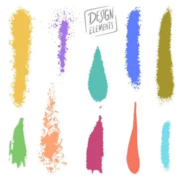 Brush or splash graphic design elements Illustrazione stock