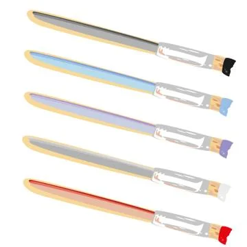 Brush to paint in different colors, set Stock Illustration