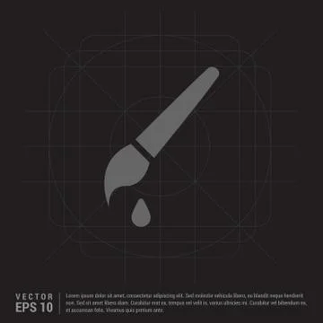 Brush with paint icon Illustrazione stock