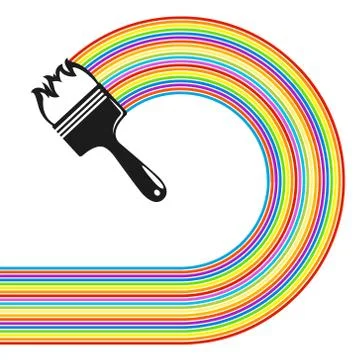 Brush with paint Stock Illustration