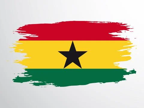 Brush painted flag of Ghana Stock Illustration