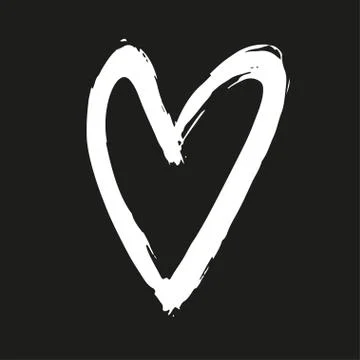 Brush painted heart. Stock Illustration