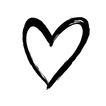Brush painted heart. Stock Illustration
