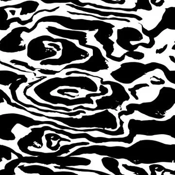 Brush painted seamless pattern. Black and white freehand stripes grunge Stock Illustration