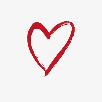 Brush painted vector heart. Stock Illustration