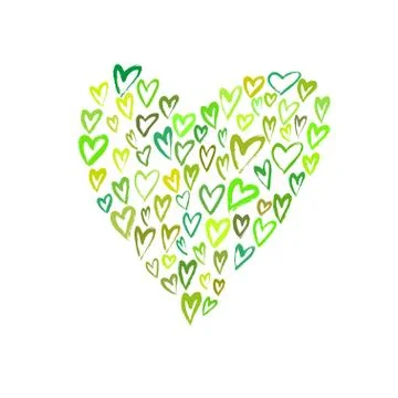 Brush painted vector heart. Stock Illustration