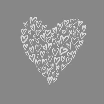 Brush painted vector heart. Stock Illustration