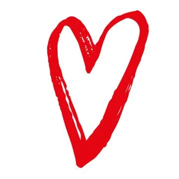 Brush painted vector heart. Stock Illustration