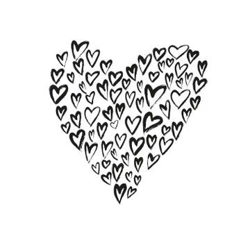 Brush painted vector heart. Stock Illustration