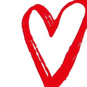 Brush painted vector heart. Stock Illustration