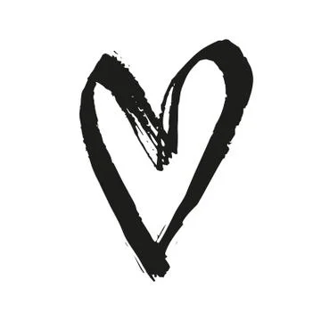Brush painted vector heart. Stock Illustration