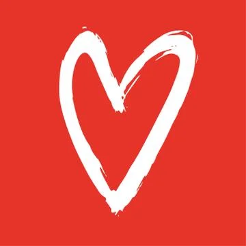 Brush painted vector heart. Stock Illustration