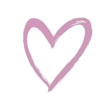 Brush painted vector heart. Illustrazione stock