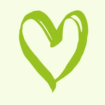 Brush painted vector heart. Illustrazione stock