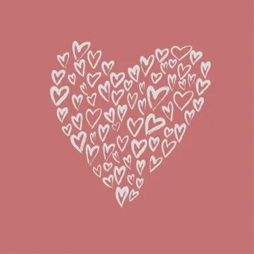 Brush painted vector heart. Stock Illustration