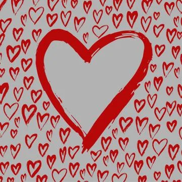 Brush painted vector heart. Stock Illustration