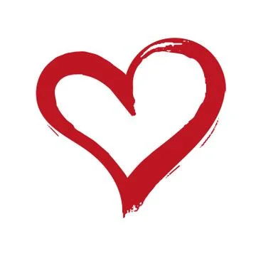 Brush painted vector heart. Stock Illustration