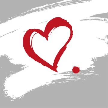 Brush painted vector heart. Stock Illustration