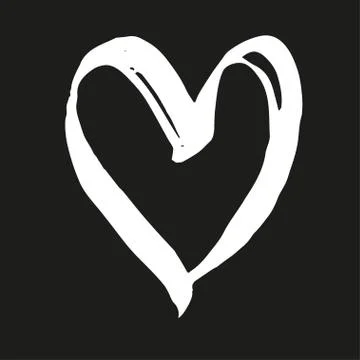 Brush painted vector heart. Stock Illustration