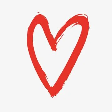 Brush painted vector heart. Stock Illustration