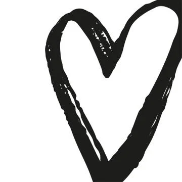 Brush painted vector heart. Illustrazione stock