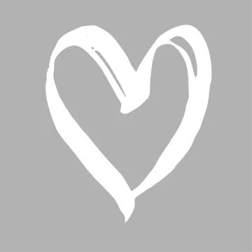 Brush painted vector heart. Stock Illustration