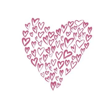 Brush painted vector heart. Stock Illustration