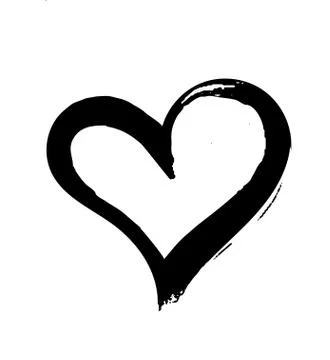 Brush painted vector heart. Stock Illustration