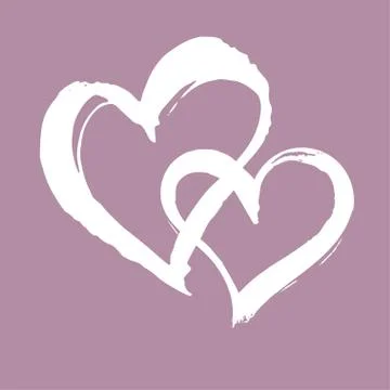 Brush painted vector heart. Stock Illustration