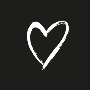 Brush painted vector heart. Stock Illustration
