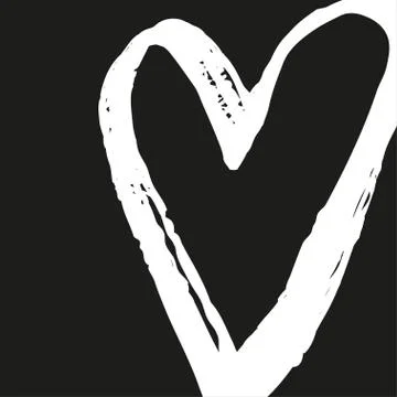 Brush painted vector heart. Illustrazione stock