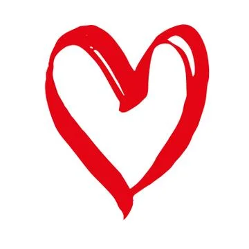 Brush painted vector heart. Stock Illustration