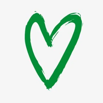 Brush painted vector heart. Illustrazione stock