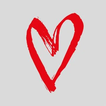 Brush painted vector heart. Stock Illustration