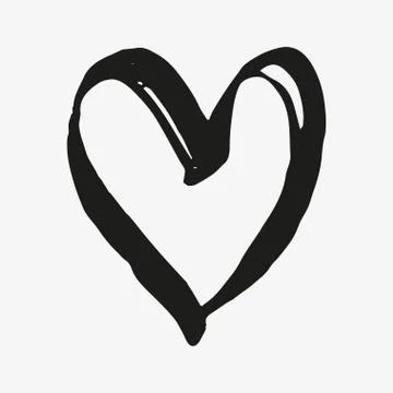 Brush painted vector heart. Illustrazione stock